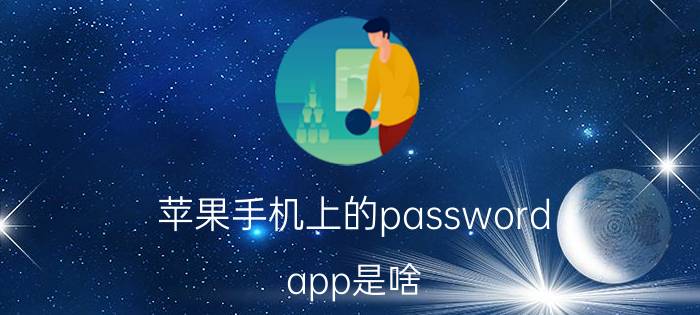 苹果手机上的password app是啥 手机应用加密是什么意思？